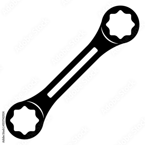 Icono silueta de llave fija de estrella 