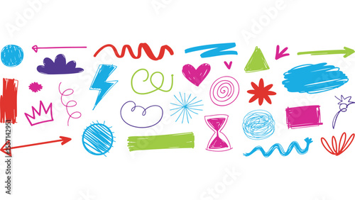 Colorful Vector Abstract Doodles and Patterns