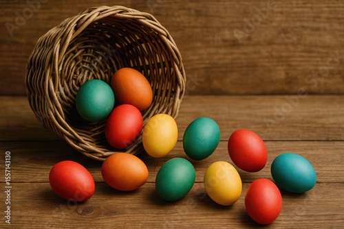 Wallpaper Mural Colorful Easter eggs spilling from the basket Torontodigital.ca