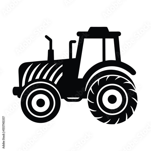 Tractor silhouette  vector  illustration, Set of black Tractor silhouette  