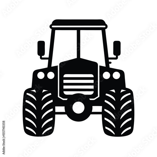 Tractor silhouette  vector  illustration, Set of black Tractor silhouette  