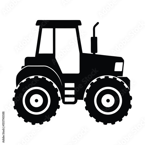 Tractor silhouette  vector  illustration, Set of black Tractor silhouette  