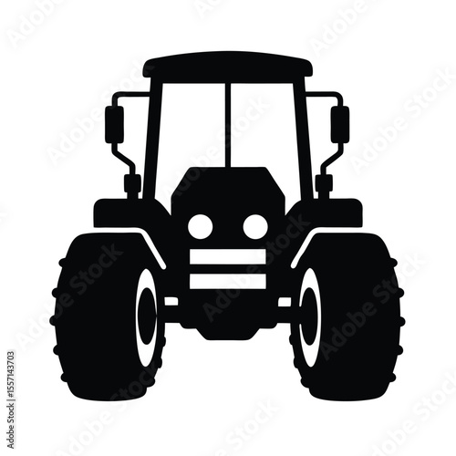 Tractor silhouette  vector  illustration, Set of black Tractor silhouette  