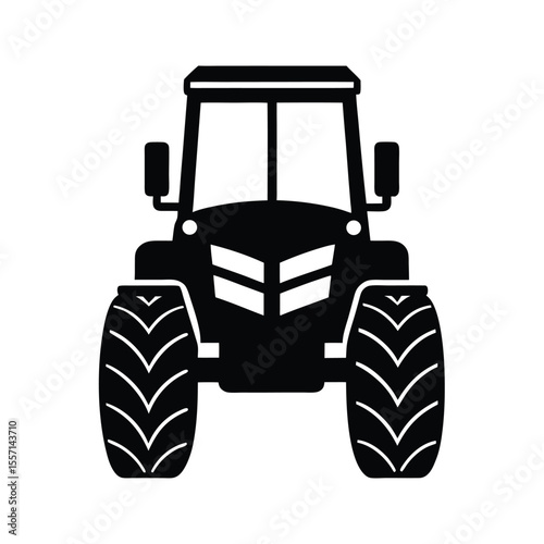 Tractor silhouette  vector  illustration, Set of black Tractor silhouette  