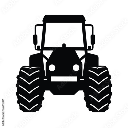 Tractor silhouette  vector  illustration, Set of black Tractor silhouette  