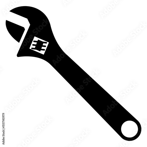 Icono silueta de llave inglesa