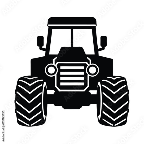 Tractor silhouette  vector  illustration, Set of black Tractor silhouette  