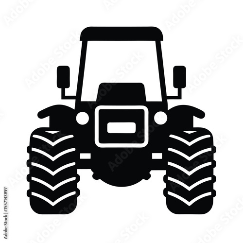 Tractor silhouette  vector  illustration, Set of black Tractor silhouette  
