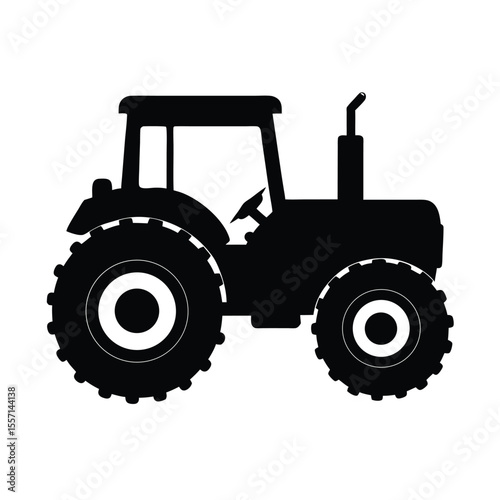 Tractor silhouette  vector  illustration, Set of black Tractor silhouette  