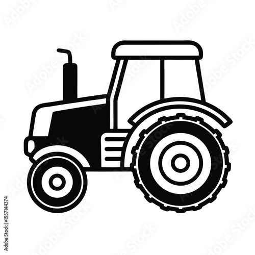 Tractor silhouette  vector  illustration, Set of black Tractor silhouette  