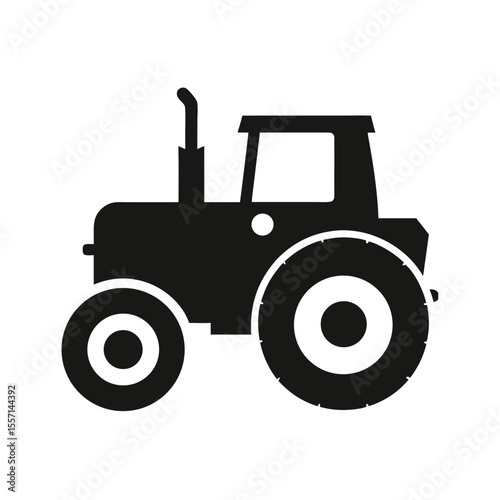 Tractor silhouette  vector  illustration, Set of black Tractor silhouette  