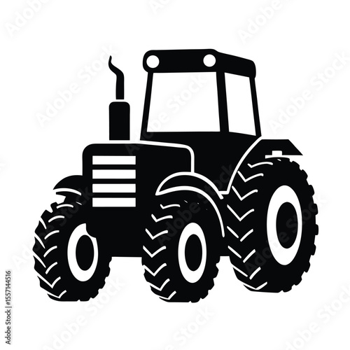 Tractor silhouette  vector  illustration, Set of black Tractor silhouette  