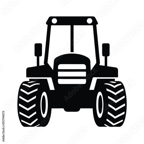 Tractor silhouette  vector  illustration, Set of black Tractor silhouette  