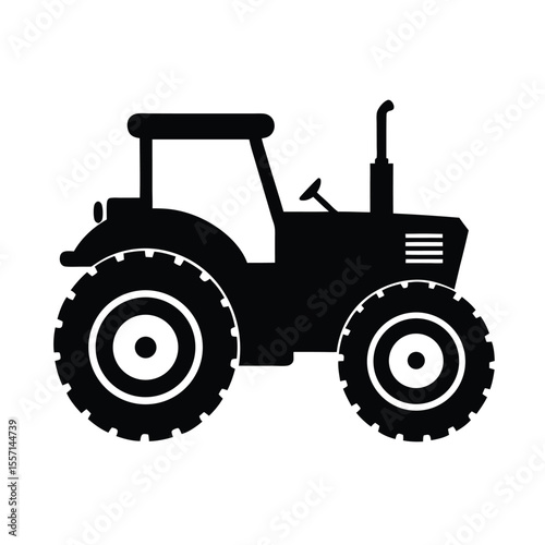 Tractor silhouette  vector  illustration, Set of black Tractor silhouette  