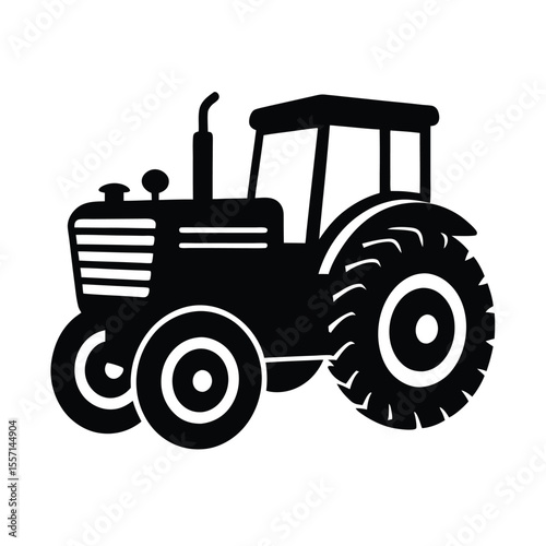 Tractor silhouette  vector  illustration, Set of black Tractor silhouette  