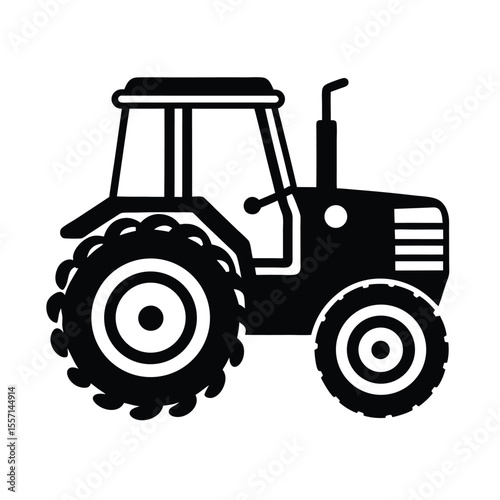 Tractor silhouette  vector  illustration, Set of black Tractor silhouette  