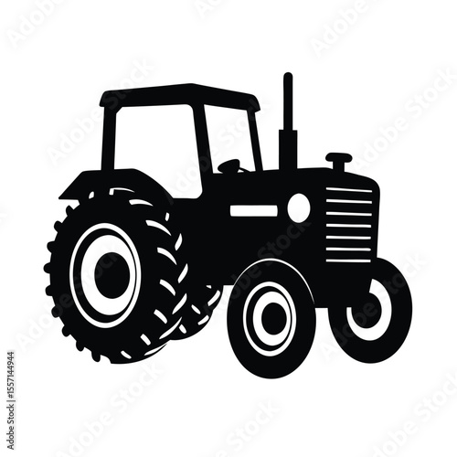 Tractor silhouette  vector  illustration, Set of black Tractor silhouette  