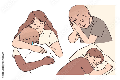 Whispers of Comfort and Solace: A poignant illustration captures the essence of empathy, offering solace and support amidst the spectrum of human emotions.