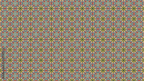 Premium and Colorful floral pattern with geometric design.