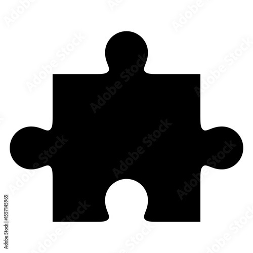 Logo rompecabezas. Icono silueta de pieza de puzzle