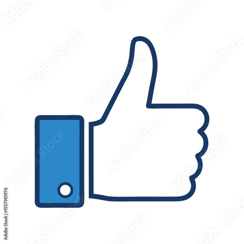 Positive Thumbs Up Like Gesture Flat Design Vector Illustration - Approval Social Media Graphic