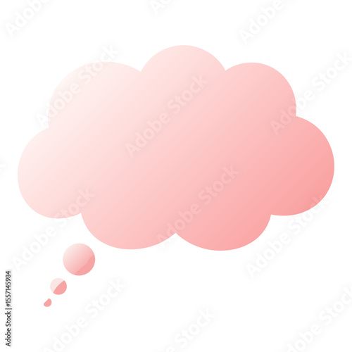 Soft Pink Thought Bubble Flat Design Vector Illustration - Dream Idea Imagination Graphic