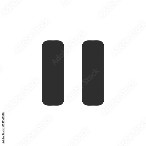 Classic Pause Button Flat Design Vector Illustration - Media Control Stop Break Graphic
