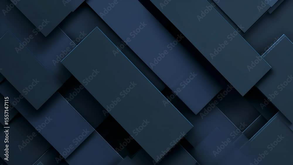 Dark abstract background with layered rectangular shapes and subtle lighting. Minimalist geometric composition