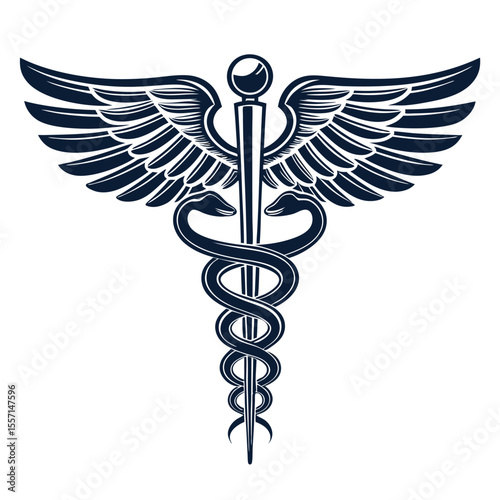 Ginjal, ureter, kandung kemih, uretra menyatu dalam lambang medis Caduceus.