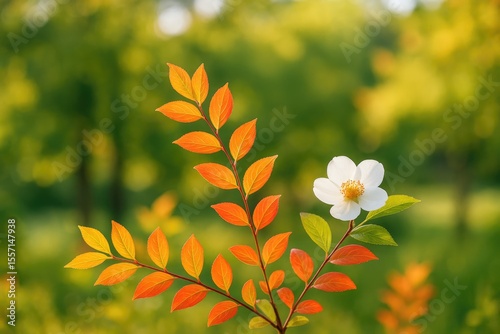 Summer foliage transforming outdoors
