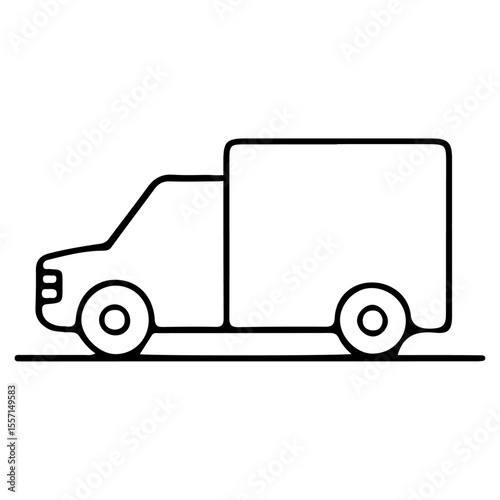 Vector illustration of a delivery truck icon, symbolizing fast cargo transport and shipping services