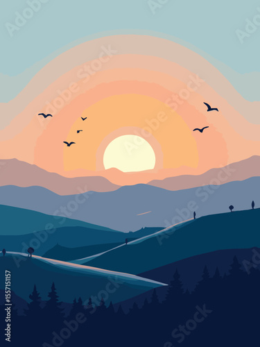 sunrise in mountains