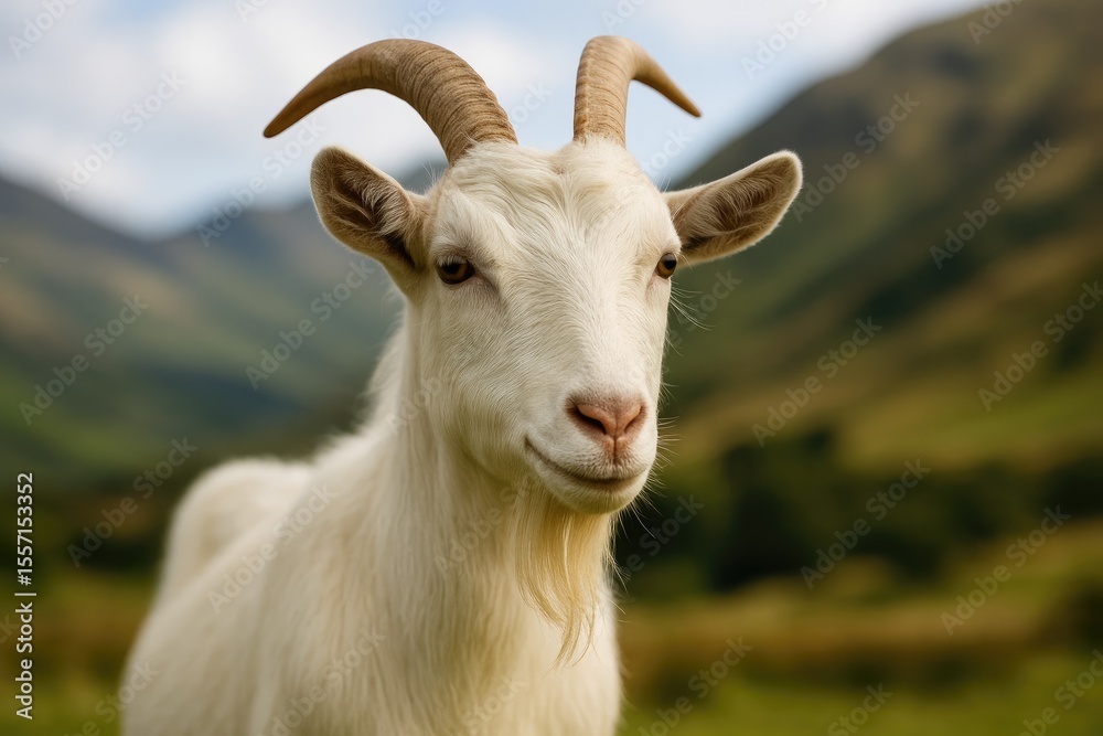 Healthy male goat raised for meat production