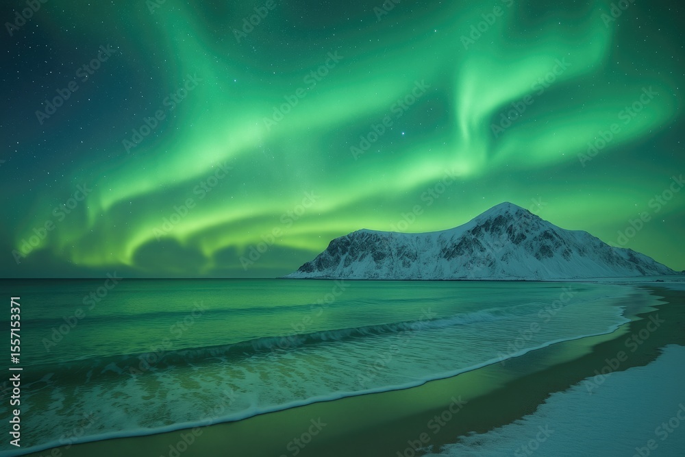 Naklejka premium Spectacular Aurora Borealis Display in the North