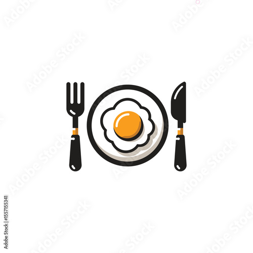 Fried Egg on a White Dish