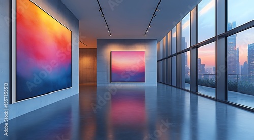 Modern Art Gallery Mockup Abstract Canvas Showcase