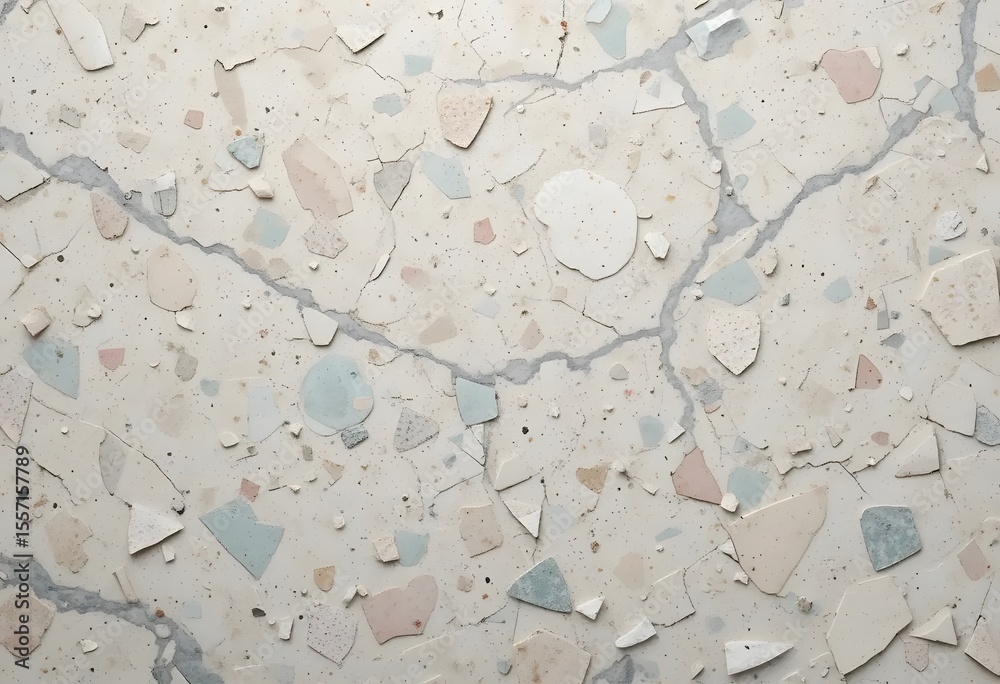 Fototapeta premium Soft Pastel Terrazzo Floor Background with Mint and Blush Tone