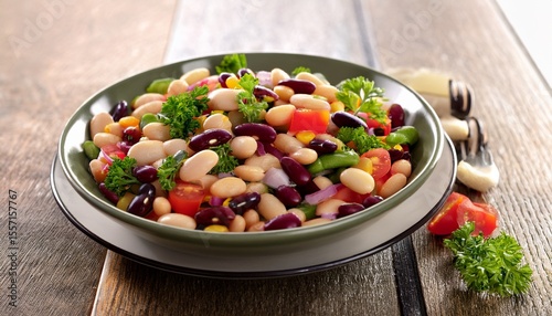 mixed beans salad vegetarian food AI generated