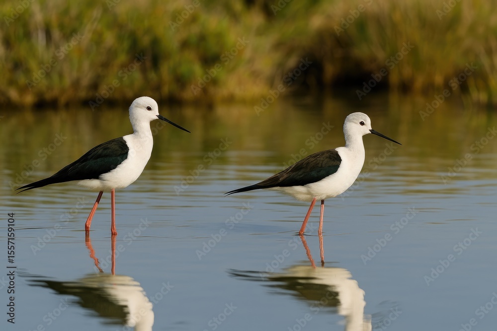 Fototapeta premium Wild shorebirds thriving in their natural environment