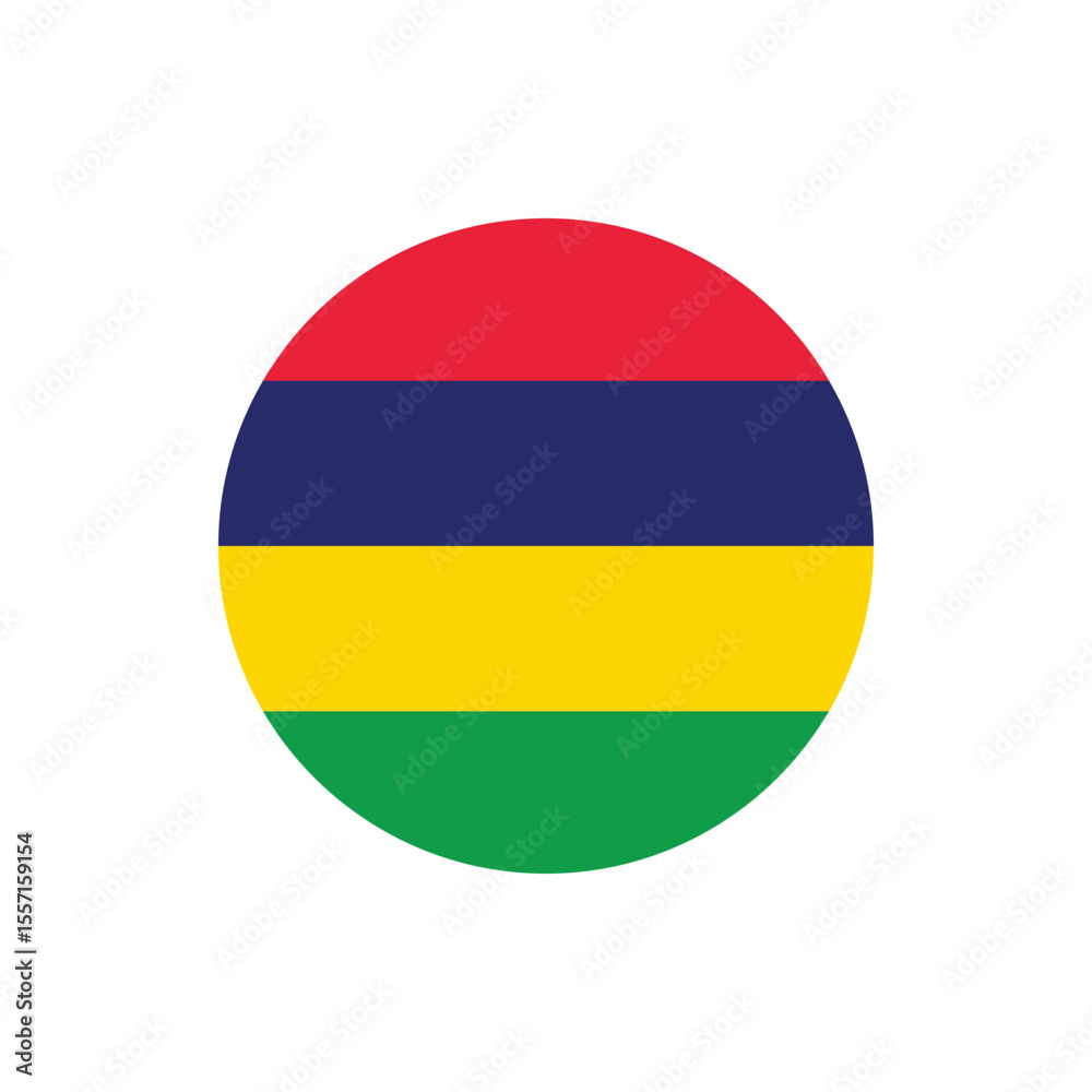 Mauritius round national flag icon vector for independence day celebration on transparent background, modern editable patriotic graphic design Mauritius round national flag icon vector for independence day celebration on transparent background, modern editable patriotic graphic design