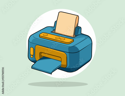 Cartoon Printer Illustration