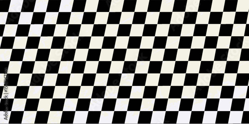 Racing flag sport background horizontal grunge checkered pattern vector design with empty space