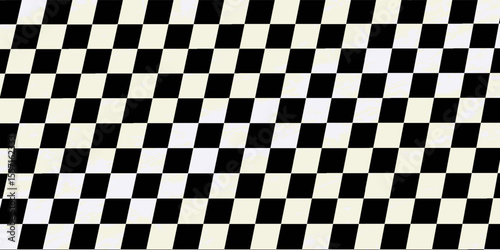Racing flag sport background horizontal grunge checkered pattern vector design with empty space