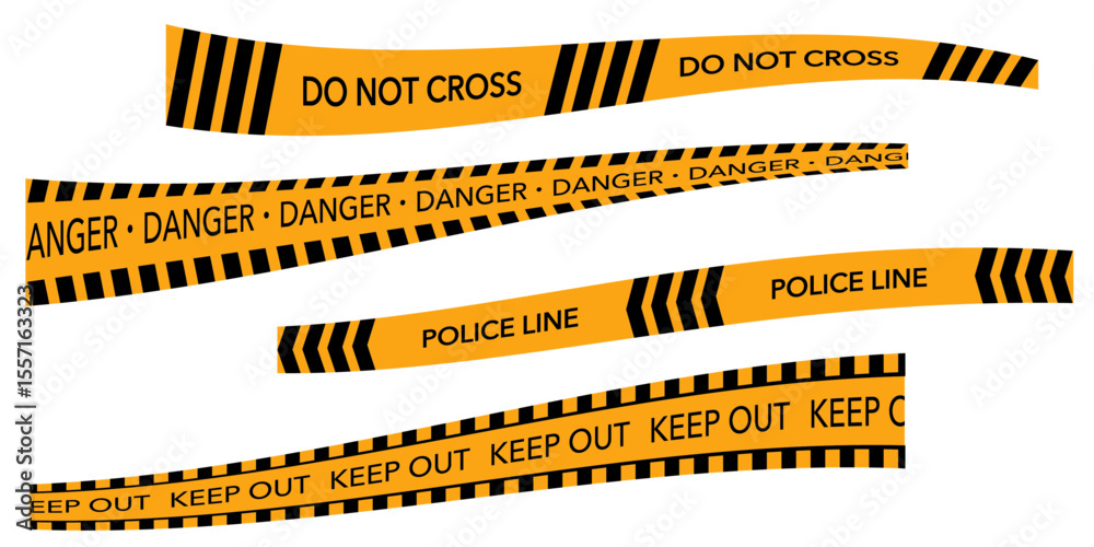 custom made wallpaper toronto digitalWarning and Caution illustration. Set of Police line illustration. Vector illustration.