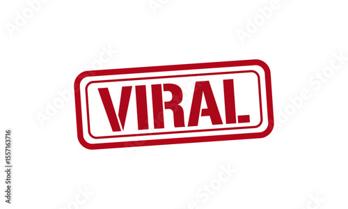VIRAL red stamp text vector, rubber stamp