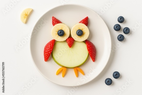 Delightful Fruit Creations for Children Featuring an Adorable Owl