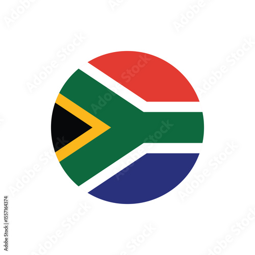 South Africa and Sudan round flag icons vector for independence day celebration on transparent background, editable modern patriotic style