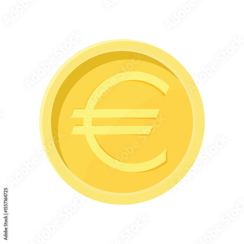 Simple Euro Coin Illustration Concept