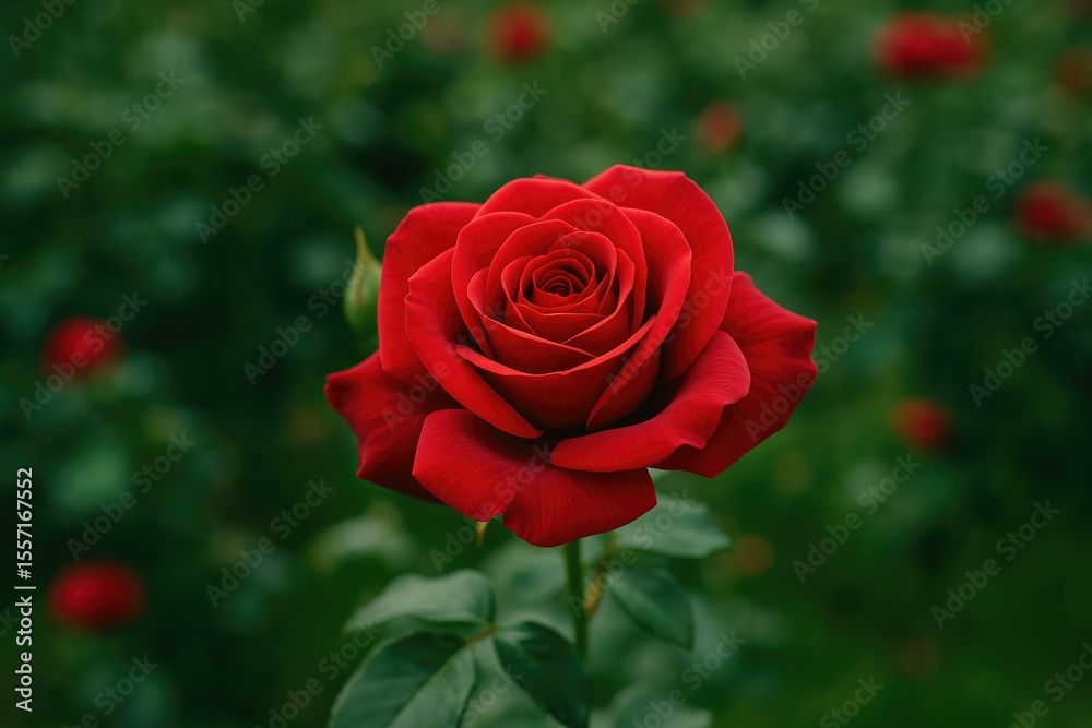 Blooming Rose in a Beautiful Garden Blooming Rose in a Beautiful Garden