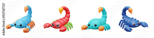Scorpion – 3D Cartoon Icon – PNG Clipart Set